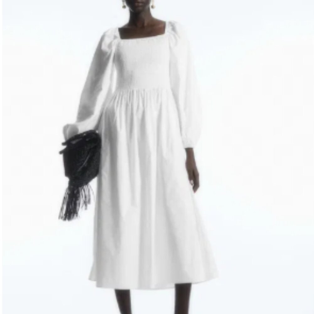 NWT COS White Long Sleeve Dress